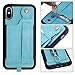 TOOVREN iPhone X Case Wallet, iPhone Xs/10 Lanyard Neck Strap Protective Case Cover with Card Holder Adjustable Detachable Kickstand PU Leather iPhone Lanyard for Anti-Theft Aqua
