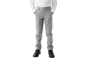 KEYWANTS Boys Dress Pants Slim Fit School Uniform Pants for Boys Adjustable Waist Trousers