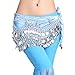 ZLTdream Women's Belly Dance Wave Shape Hip Scarf With Silver Coins