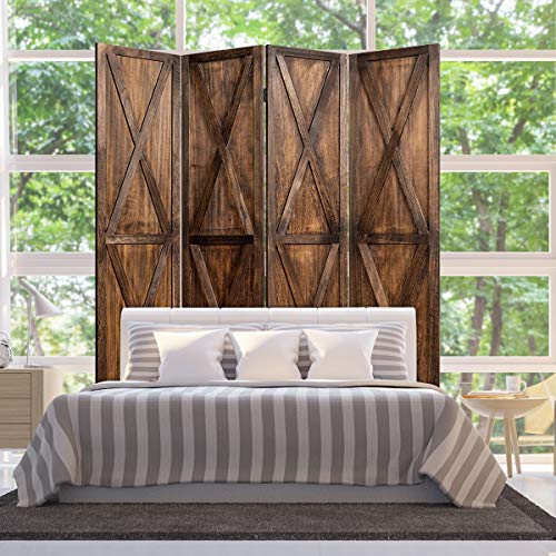 Giantex 4 Panel 5.6 Ft Wood Farmhouse Room Dividers, Freestanding