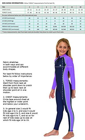 Girls Full Body Stinger Swimsuit Sun Protection UPF50+ Navy Lavender