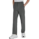 QBK Boys' Golf Pants-Quick Dry Stretch Chino with Flat Front for Kids School Uniforms Athletic(2T-16Y)