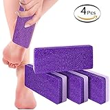 Pumice Stone Sponge Block 4 Pack by Bysiter Premium Foot File and Scrubber 2 in 1 Callus Remover for Feet Hands and Body, Perfect Pedicure Beauty Tools for Exfoliation to Remove Dead Skin (Purple)