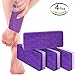 Pumice Stone Sponge Block 4 Pack by Bysiter Premium Foot File and Scrubber 2 in 1 Callus Remover for Feet Hands and Body, Perfect Pedicure Beauty Tools for Exfoliation to Remove Dead Skin (Purple)