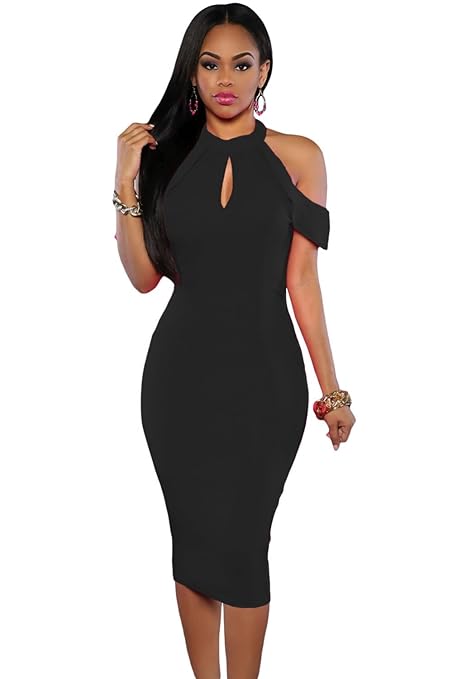 halter neck bodycon midi dress