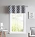 HLC.ME Lattice Print Thermal Insulated Room Darkening Blackout Grommet Tier Valance for Kitchen, Bedroom, Living Room & Small Windows - Grey - 52