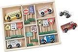 Melissa & Doug Deluxe Wooden Vehicles & Traffic Signs
