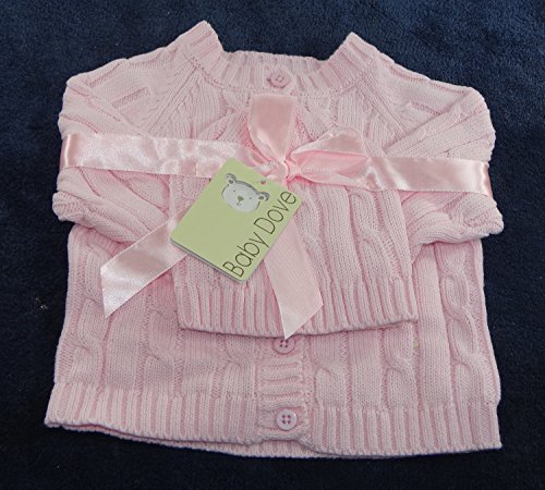 Baby Dove Cable Knit Cardigan & Beanie Set