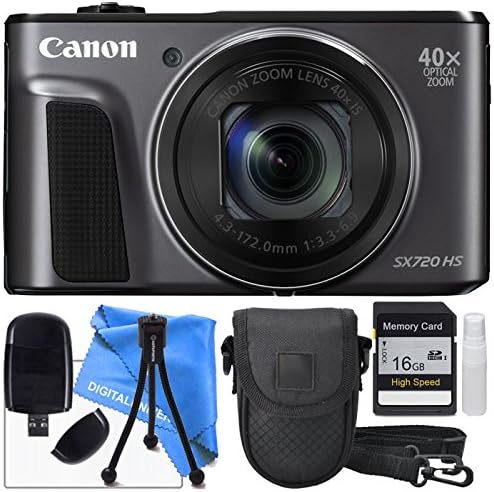 Canon PowerShot SX720 HS Camera, USB SD Card Reader, Camera Case with Rain Protection and Memory Card 16GB SDHC Class 10