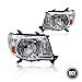 Headlight Assembly Replacement for Toyota Tacoma Pickup Truck 2005 2006 2007 2008 2009 2010 2011 With Chrome Housing Amber Reflector Clear Lens 81150-04163 81110-04163 GTYTC05-A2