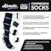 Alvada Compression Socks for Men & Women with Foot Massager Pad 1 Pair Black Blue M
