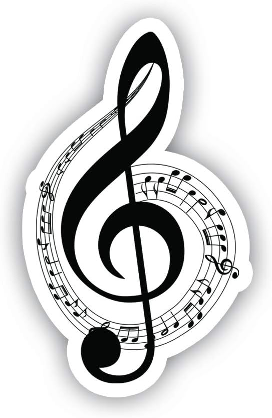 Musical Notes Sticker Car Decal Vinyl Sticker - Vinyl Decal - Car, Bumper, Laptop, Decor, Window Vinyl Decal Sticker - (4” Vinyl Decal)