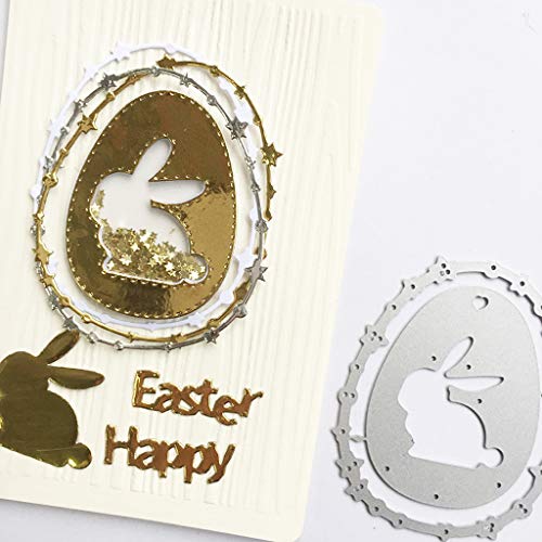 chuwa Cutting Dies SetHappy Easter Rabbit Egg Metal Stencils for Card Making Scrapbooking Carbon Steel Wedding Embossing Template DIY Craft Decor Gift