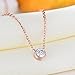 Jewelry Womens Titanium Steel Diamond Pendant Necklace Clavicle Chain Rose Gold with 15.7inch Chain