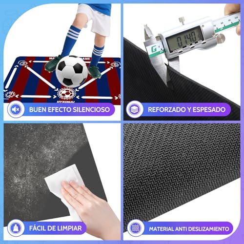 Football Training Mat with Videos for Ball Control and Dribbling | Non-Slip and Silent Children's Football Training Kit with Shooting Trainer and Carry Bag