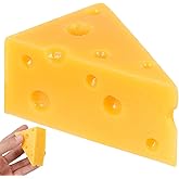 Generic Simulated Triangle Cheese Model 2.55X1.77X1.37 Inch Fake Cheese Decor for Bakery Shop Kitchen Display Photography Prop