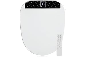 Combier CMA210DS-B Bidet Toilet Seat With Turbo Wash, Wireless Remote and Side Panel, The heated Toilet Seat Have Adjustable Heated Seat, Warm Water, Air Dryer & Multiple Spray Modes(Round)