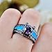 Rongxing Jewelry Opal Rings Womens Purple Amethyst Black Promise Rings Size 5-10