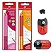 Faber-Castell Jumbo Graphite Pencil Back to School Set - 4 Jumbo Pencils (Pink/Orange) & Ladybug Pencil Sharpener, Multi