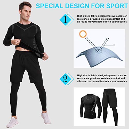Sykooria Sport-T-shirt met lange mouwen Compressietop Under Armour Compressieshirt Sneldrogend fitnessshirt voor heren - Image 5