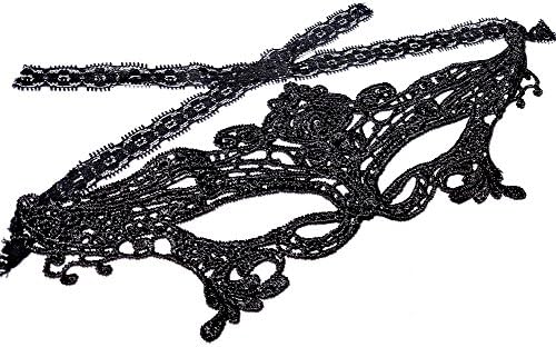 Ruichangxin Women Sexy Lace Eye Mask For Halloween Masquerade Party Bar Birthday -Black