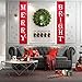 WizPower Merry Bright Christmas Banner, Merry Bright Porch Sign for Christmas Decoration Outdoor Indoor, Christmas Banner Red Xmas Decor Banners for Home Decor …