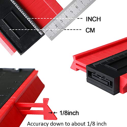 Enjoydeal Contour Gauge Duplicator 10 inch Contour Profile Gauge Multi-functional Plastic Contour Duplicator Edge Shaping Measure Ruler Wood Marking Tool Tiling Laminate Tiles General Tools