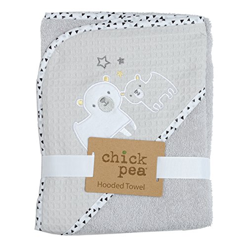 Chick Pea Woven Terry Hooded Towel - Grey Bear