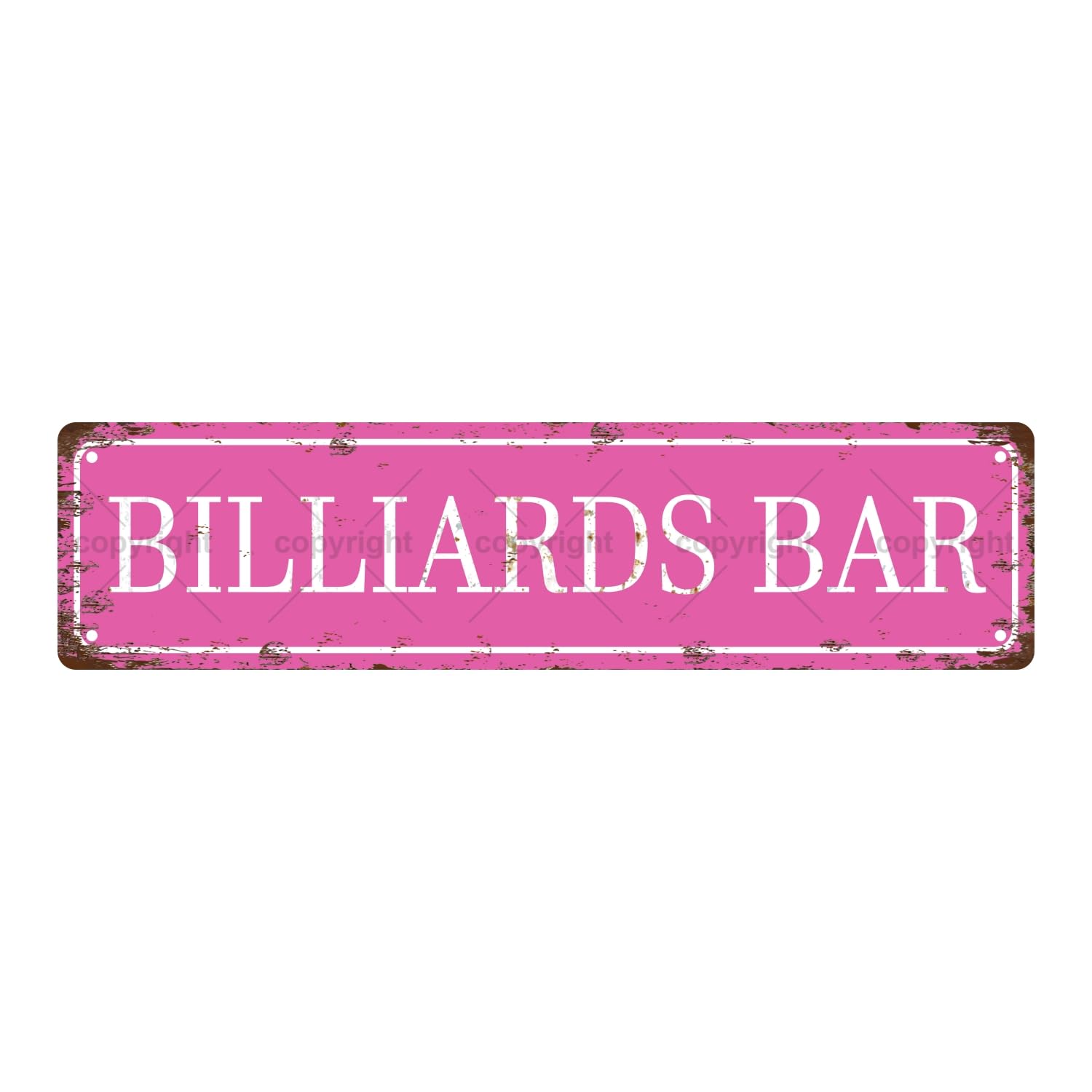BILLIARDS BAR Sports Vintage Metal Tin Street Sign