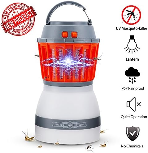 Bug Zapper Lamp-Mosquito Zapper Lamp-2-In-1 Zapper Lantern Charge Via USB-Lightweight Camping Gear &amp; Accessories For The Outdoors &amp; Emergencies-IP67 Waterproof-Compact- 2200mAh Rechargeable Travel Lig