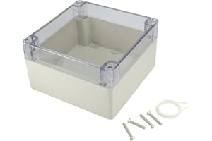 Awclub ABS Plastic Junction Box, Dustproof Waterproof IP65 Electrical Box - Universal Project Enclosure Grey, with PC Transpa