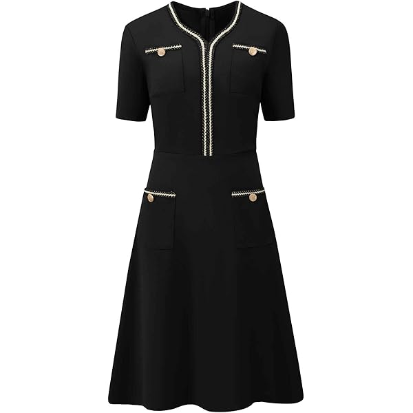 fitted lace wedding dress Black Tweed Fit and Flare Mini Dress – InTheStyle main image 0
