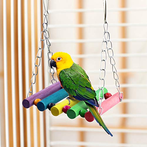 AK KYC 8 Pack Bird Parrot Toys Swing Chewing Hanging Bell Cage Hammock
