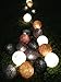Earth Tone Cotton Ball Patio Party String Lights (20/set)