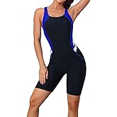 beautyin Women's Boyleg One Piece Swimsuit Racerback Athletic Bathing Suit