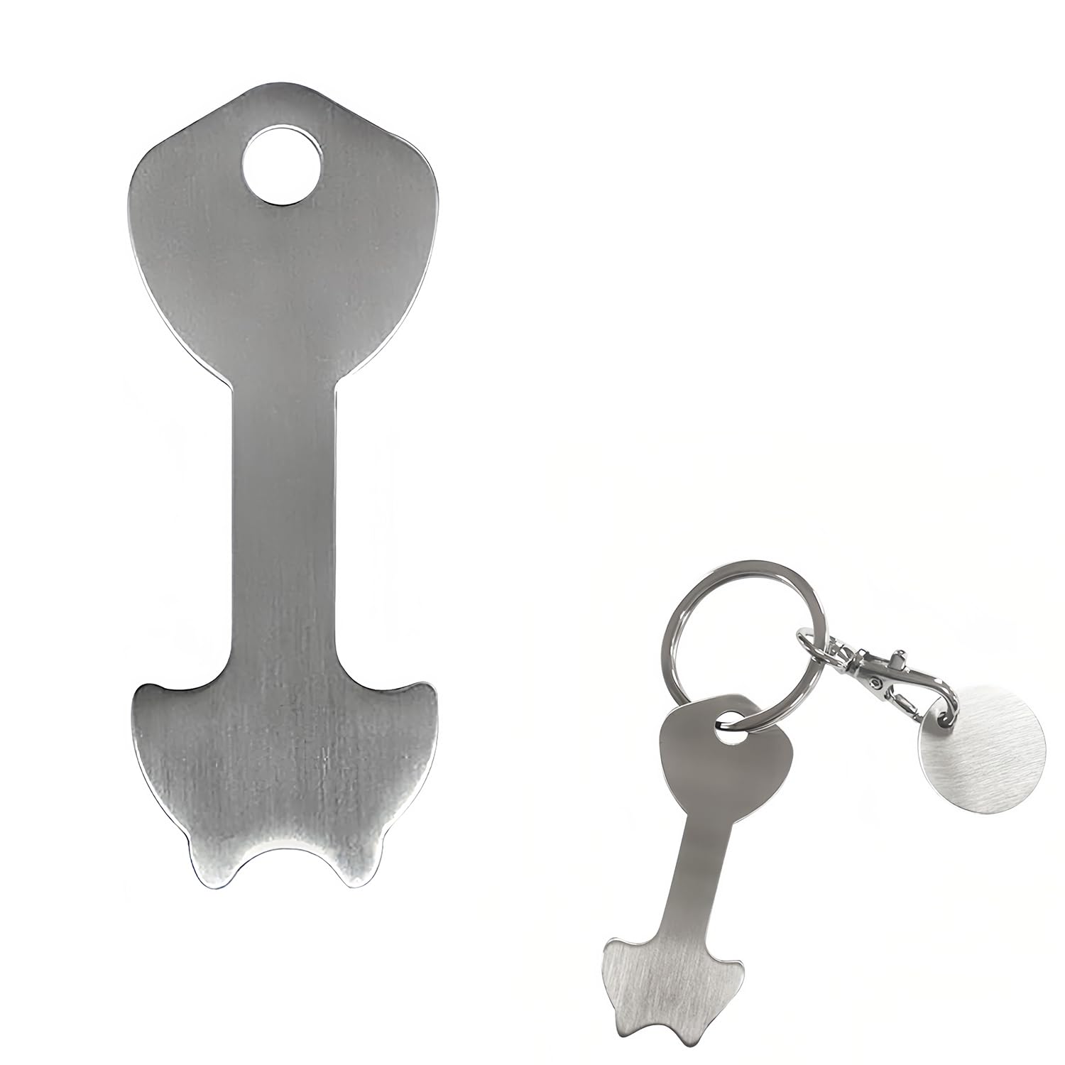 Luckious Set of 2 Shopping Trolley Release Keys, Shopping Trolley Remover, Stainless Steel Removable Shopping Trolley Token, Coin Keychain