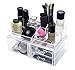 Cubie Large Acrylic Makeup Organizer, Nail Polish Lipsticks Organizer (2 Piece Set, 12 x 7.5 x 7 Inch)