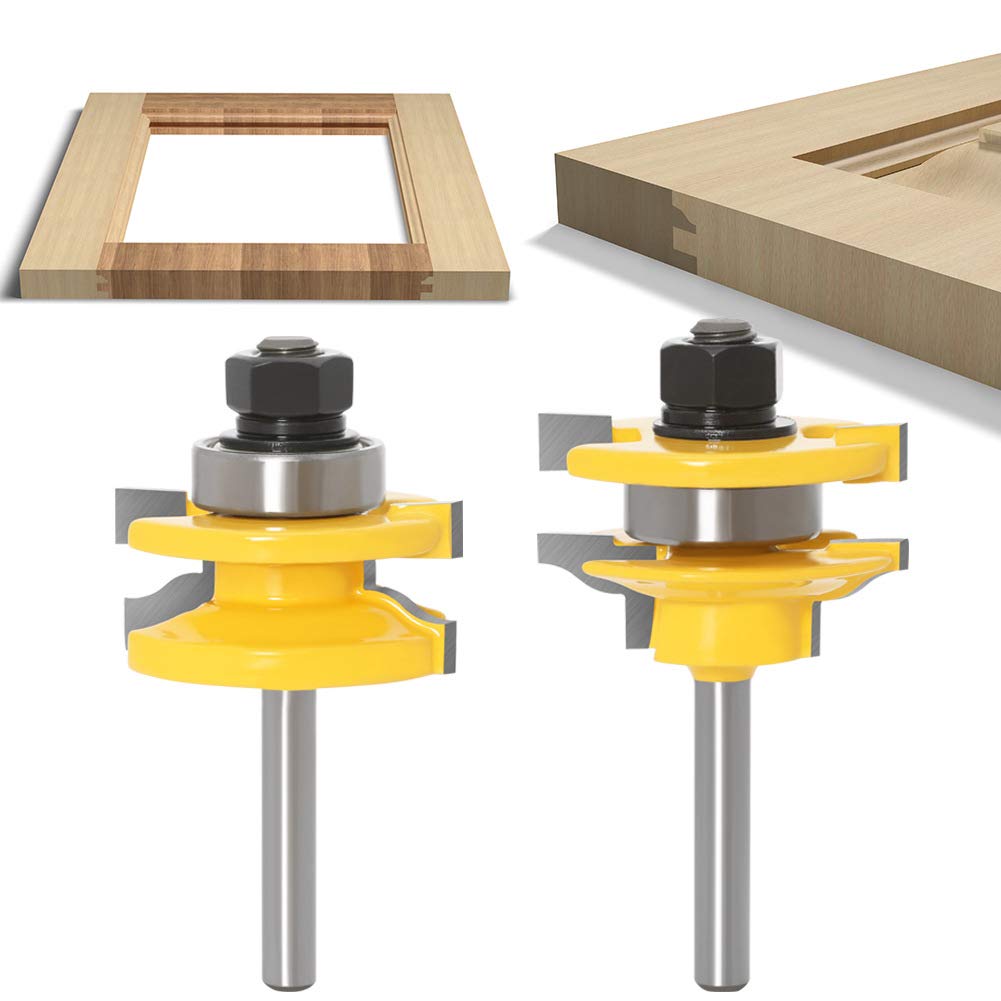 DBoyun 3pcs 1/4 Inch Shank Ogee Rail and Stile Ogee Raised Panel Router Bit Set: Industrial & Scientific