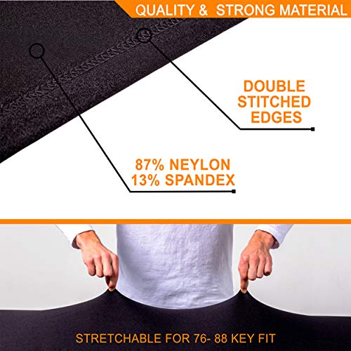 image for Virtuoz Boss Piano Keyboard Dust Cover for 76-88 Keys – Include 2x E