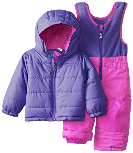 Columbia Baby Girls' Double Flake Reversible Set, Pink/Purple Lotus, 12-18 Months