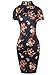 oxiuly Women's Vintage Floral Flare Party Wedding Stretch Bodycon Dresses Casual Work Pencil Dress OX183