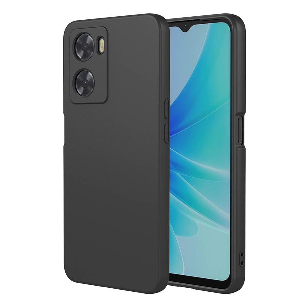 SEAHAI Case for OPPO A57s / OPPO A57 4G, Ultra Thin Silky-Soft Touch Liquid Silicone Phone Cover with Shockproof Airbag Design, Premium TPU Bumper Fashion Case - Black