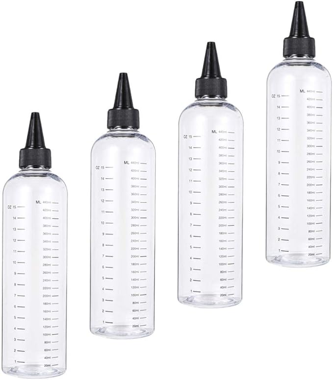 Lurrose 4pcs 500ml Plastic Scale Squeeze Bottles Squeeze Bottle