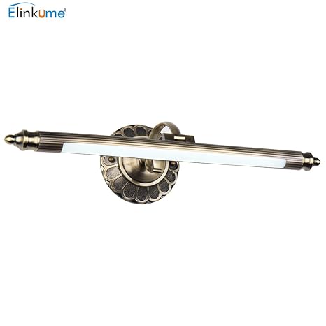 Elinkume Hochwertige Retro-LED-Spiegelleuchte 8W Rostfreie Hardware + Acryl 560LM Warmweiß Badleuchte retro Lampen