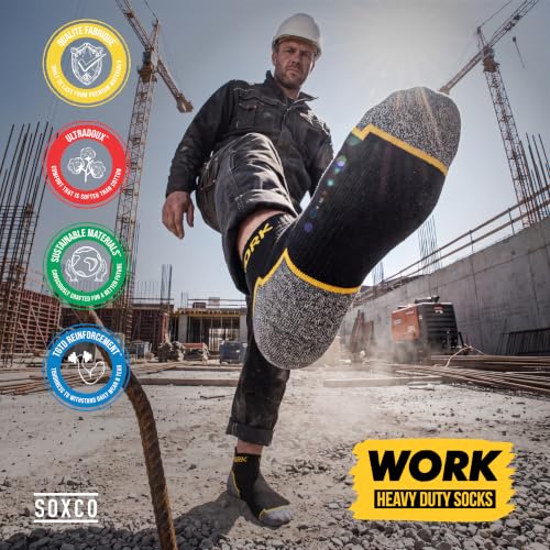 10 Paar Kurze Arbeitssocken Herren Schwarz | Gepolsterte Sneakersocken Knöchelsocken | DRI-WIK Feuchtigkeitsmanagement | Verstärkte Ferse & Spitze | Dura-Stretch Elastan | Größe 43-46
