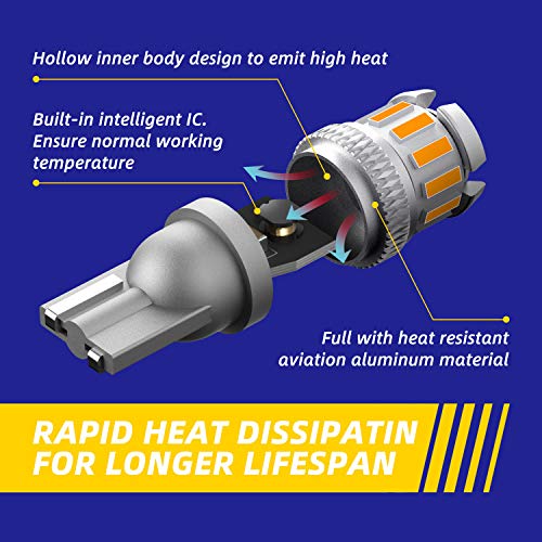 3 AUTOONE+Amber+Bulbs+License+Lights