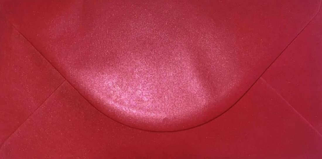 DL (110mm x 220mm) Coloured Envelopes for Greetings Cards Party Invitations & Craft - Pack of 100 (Pearl Red)