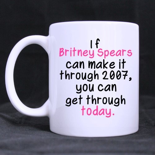 Mug Britney Spears 'Survived 2007' - Humour - Blanc - Neuf