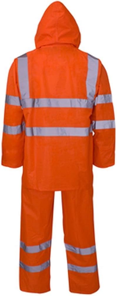 Forever Hi Viz Waterproof Rainsuit Set High Vis Visibility Jacket & Trouser: Clothing