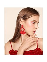 Pendientes de aro hechos a mano con cuentas colgantes para mujer, regalo para madre y hermana, fiesta diaria con caja de regalo